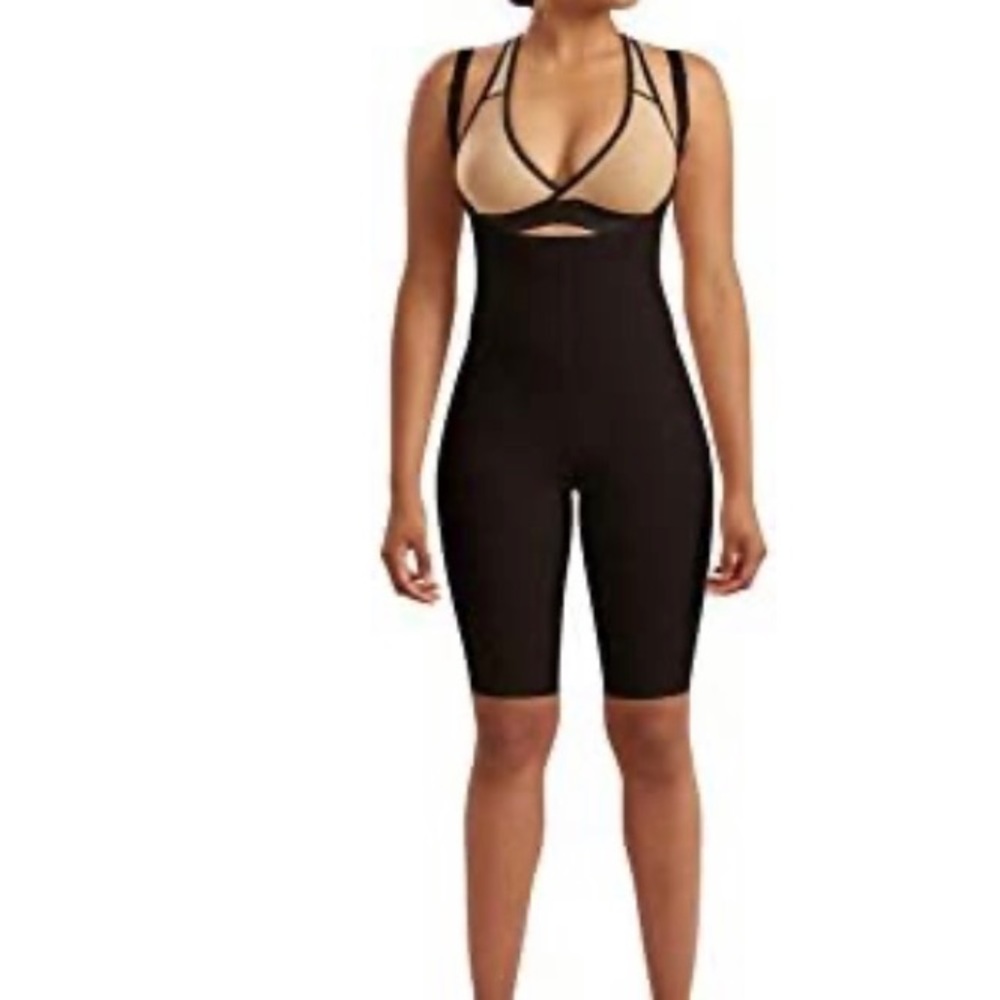Marena Recovery Knee-Length Compression Girdle with High-Back - XXXL, Black